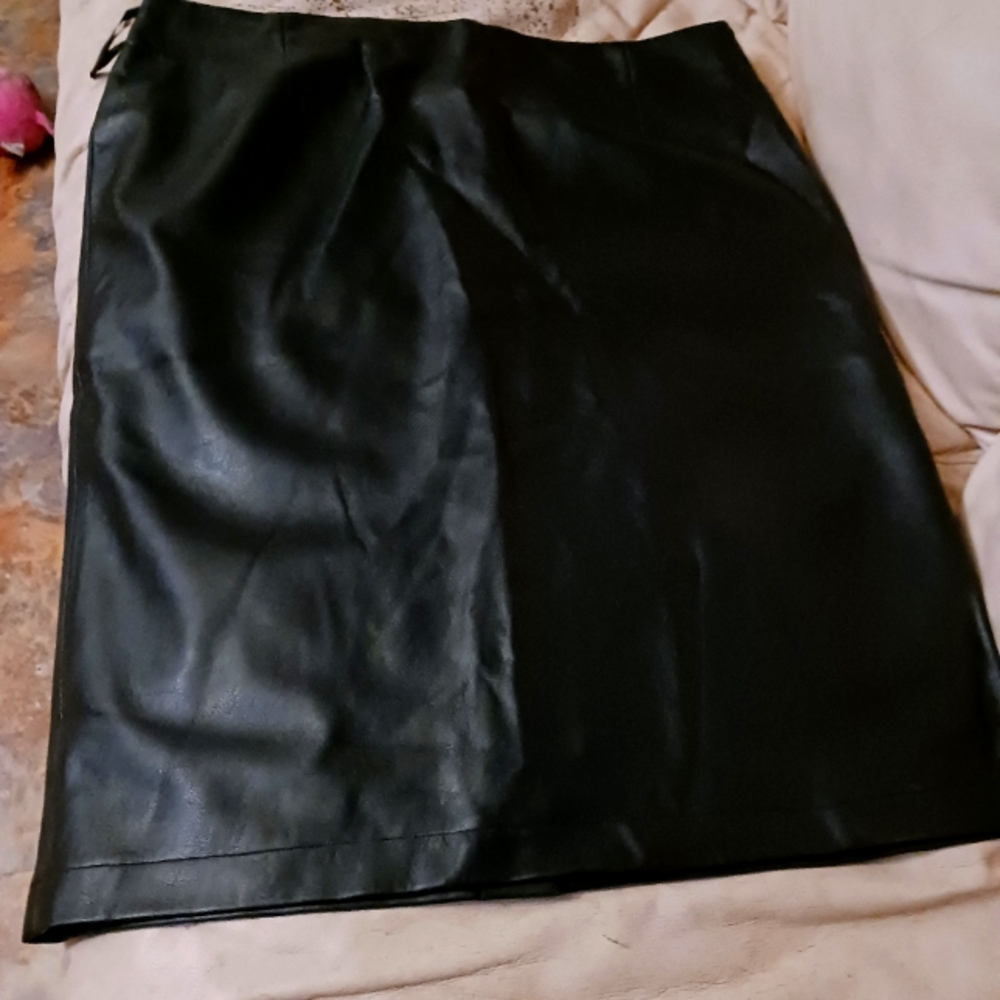 Black leather skirt